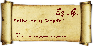 Szihelszky Gergő névjegykártya